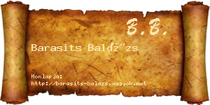 Barasits Balázs névjegykártya